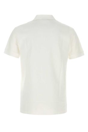 Burberry Mens White Piquet Polo Shirt Cotton Camicie