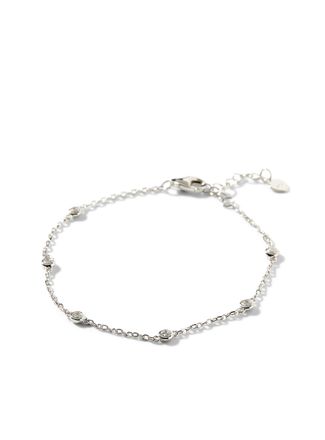 Simons Womens Shimmery gemstone station bracelet