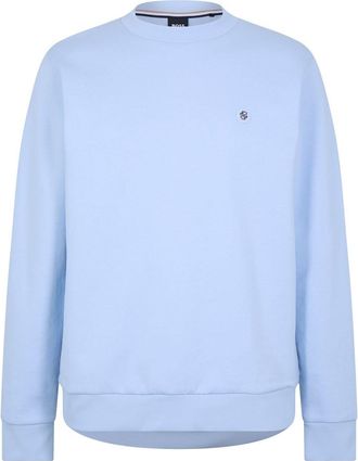 HUGO BOSS Mens Patch Crewneck Sweater in Lt Pas Blue 454 - Size 2XL