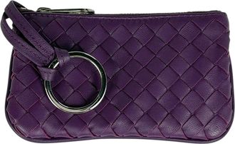 Bottega Veneta Purple Leather Coin Purse/Coin Case (Pre-Owned)