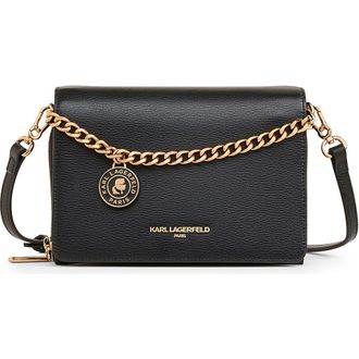 Karl Lagerfeld Lourdes Crossbody in Black/gold at Nordstrom