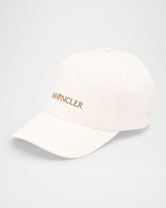 Moncler Mens Tangerine Logo Embroidered Baseball Cap