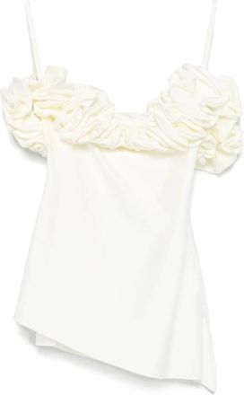 Coperni Spaghetti Bandjes met Zijsplitjes - Dames - Tops zonder mouwen - Wit - M - Tops