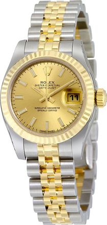 Rolex Pre-owned Rolex Lady-Datejust Gold Dial Ladies Watch 179173-CSJ