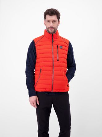 Lerros Steppweste LERROS Steppweste mit F&uuml;tterung, sportiv geschnitten, Herren, Gr. XXL, schwarz vivid rot, 100% Polyester, Westen Steppweste