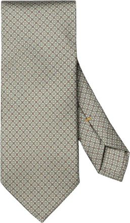 Eton Micro Geometrische Zijden Stropdas - Heren - Stropdassen - Groen - ONE Size - Accessoires