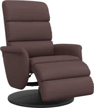 vidaXL Vidaxl - Sill&oacute;n Reclinable Con Reposapi&eacute;s Cuero Sint&eacute;tico Marr&oacute;n