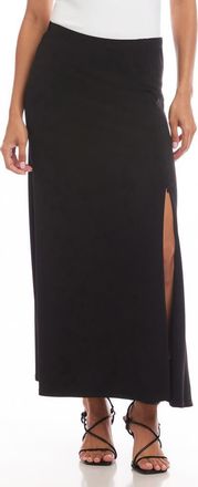 Karen Kane Travel Jersey Adjustable Zip Maxi Skirt in Black at Nordstrom, Size X-Large