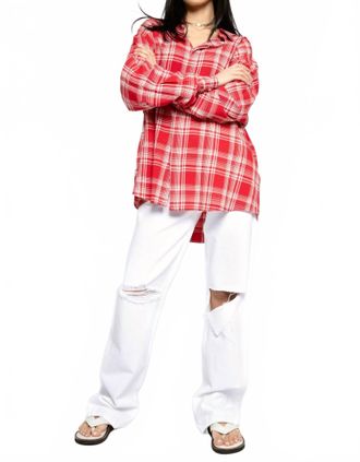 Rta Sierra Shirt In Red Plaid