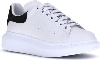 Alexander McQueen Womens White Calf Leather Bos Taurus Platform Sneakers