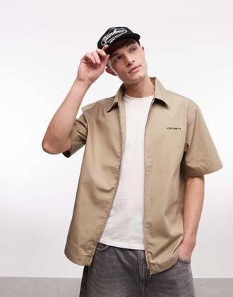 Carhartt Work in Progress Postal - Camicia beige con zip-Neutro