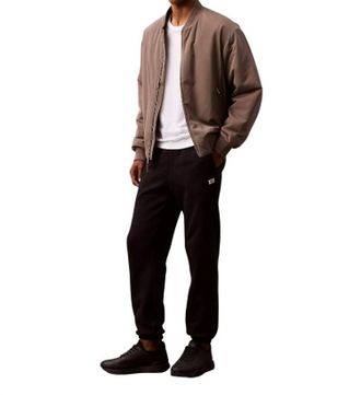 Calvin Klein Archive Logo Fleece Jogger In Black Beauty