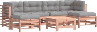 vidaXL Juego De Muebles Jard&iacute;n 7 Pzas Y Cojines Madera Abeto Douglas Vidaxl