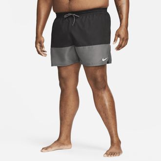 Nike Mens 5 Swim Volley Shorts (Plus Size) in Black | NESSB489-001