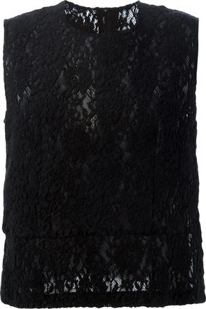 Comme Des Garçons classic tank top - women - Nylon/Nylon/Wool - S - Black