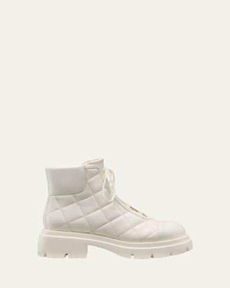 Stuart Weitzman Hudson Quilted Leather Hiker Booties