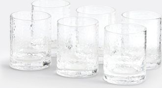 La Redoute Interieurs Set van 6 waterglazen van glas met gehamerd effect, Marteo