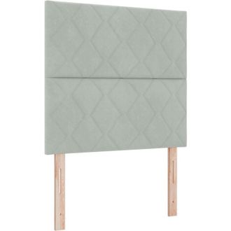 vidaXL Vidaxl - Headboard Wall-mounted Geometric Manual Dark grey 144 cm Velvet
