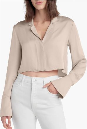 Favorite Daughter Cropped Lily Blouse In Dusty Pink