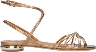 NCUB Ncub, Schoenen, Dames, Bruin, 36 EU, Bruine Gelamineerde Sandalen met Enkelband