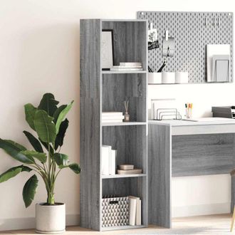vidaXL Bookcase Grey Sonoma 40x30x152 cm Engineered Wood Vidaxl