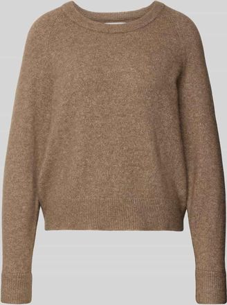 Sams&oslash;e & Sams&oslash;e Strickpullover mit gerippten Abschl&uuml;ssen in Cognac, Gr&ouml;&szlig;e XL