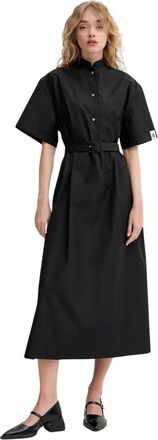 Bally Logo-patch Shirt Midi Jurk - Dames - Shirt Kleedjes - Zwart - M - Katoen - Kleedjes