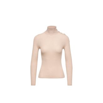 Moncler Moncler Textured Wool Sweater, Women, Beige, Size: Xl