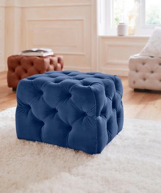 HOME AFFAIRE Polsterhocker »Kalina« mit klassischer Chesterfield-Knopfheftung, passend zur Serie Kalina