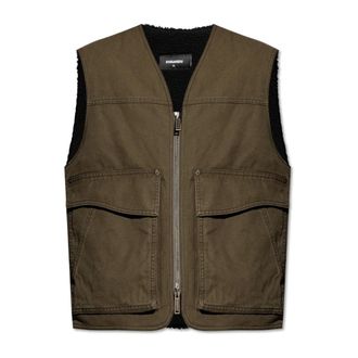 Dsquared2 Vests, male, Green, Size: 2XL Vest with pockets
