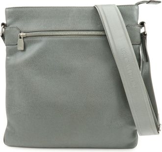 Louis Vuitton Sasha Taiga Leather Gray Leather Handbag (Pre-Owned)