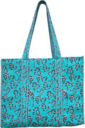 Generic Leopard Print Cotton Quilted Tote Bag for Women - Lightweight Shoulder Bag for Beach, Grocery & Everyday Use