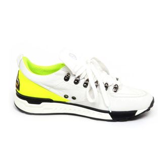 Barracuda Sneakers, male, White, 8 UK, Ivory Leather Fluo Shoe