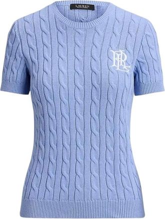 Ralph Lauren Jersey de manga corta Eyelah - Knitwear - Mujer - Azul - L