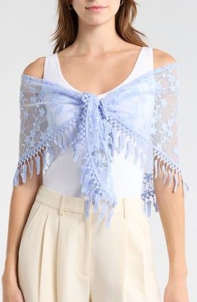 Vince Camuto Floral Lace Trim Scarf in Blue at Nordstrom Rack