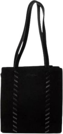Saint Laurent Pre-owned Tote Bags, female, Black, Size: ONE SIZE Pre-owned Suede Tote