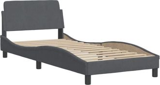 vidaXL Estructura de cama sin colchón terciopelo gris oscuro 90x190 cm Vidaxl