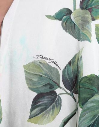 Dolce & Gabbana White Rose Print High Waist Midi A-line Womens Skirt (Pre-Owned)