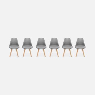 Sweeek Sweeek - Silla Escandinava Acero, Set De 6, Nils, Gris, 47x55x81 Cm