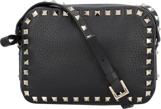Valentino Tassen, Dames, Zwart, ONE Size, Leer, Rockstud Crossbody Bag