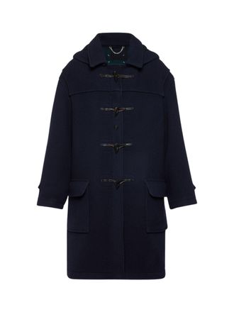 Maison Margiela Navy Blue Wool Coat With Toggle Fastening And Flap Pockets