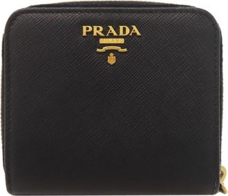 Prada Saffiano Black Leather Wallet (Bi-Fold) (Pre-Owned)