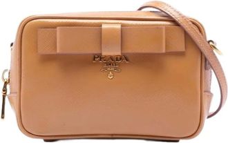 Prada Pre-owned Cross Body Bags, female, Brown, Size: ONE SIZE Pre-owned Leather Crossbody Bag