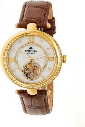 Empress Stella Automatic Crystal White Dial Ladies Watch EM2104