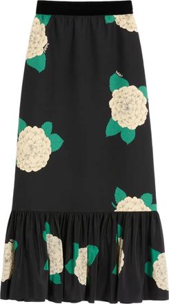 Valentino Garavani Apres LHiver midi-rok met print - Zwart