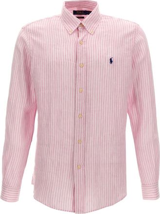 Polo Ralph Lauren Pink Striped Logo Shirt