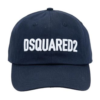 Dsquared2 Embossed Logo Baseball Cap Fibbia - unisex - Petten - Blauw - ONE Size - Katoen - Accessoires