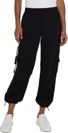 Liverpool L.A. Cinch Hem Pullon Parachute Cargo Pants 25.5 Womens Clothing Black : LG 25.5, Polyester