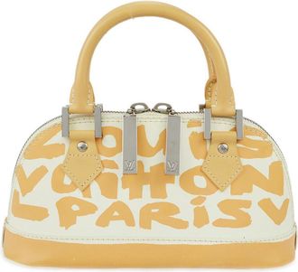 Louis Vuitton Alma Handbag Limited Edition Graffiti Leather Beige Leather Handbag (Pre-Owned)