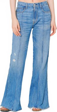 Noend Womens Winona Wide Flare Jeans In Blue